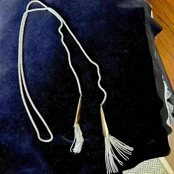 Two tone  necklace approx 50” long - Picture 2 of 3